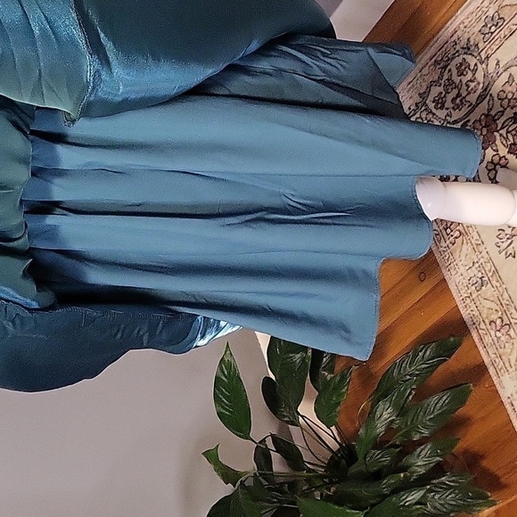 Thirty Thirty Teal Babydoll Full Sleeve Lined Mini Dress - Size XL - Picture 8 of 14